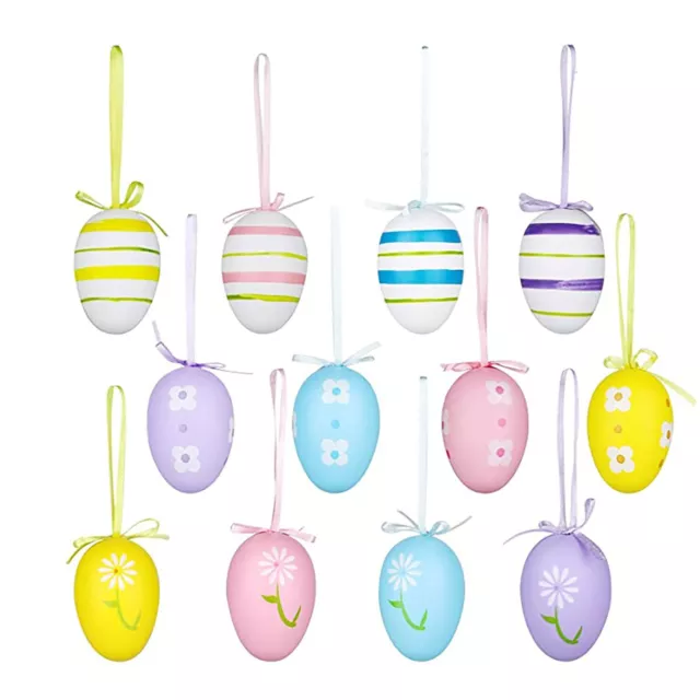 Easter Decorations Eggs Hanging Ornaments Colorful for Easter Tree Basket Decor