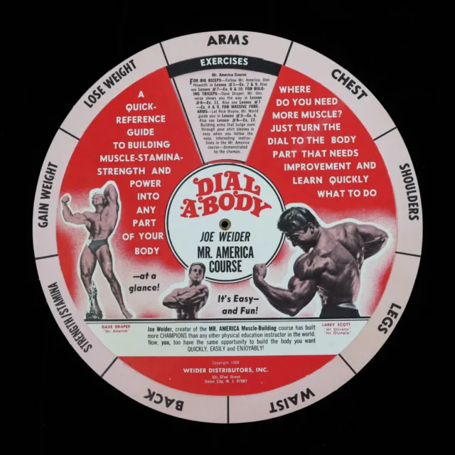 Vintage Joe Weider Dial A Body Wheel from Mr. America Bodybuilding Course Rare