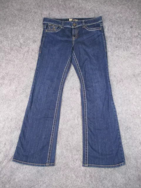 Kut From The Kloth Jeans Womens 12 Blue Denim Bootcut Dark Wash Flap Pocket Flex