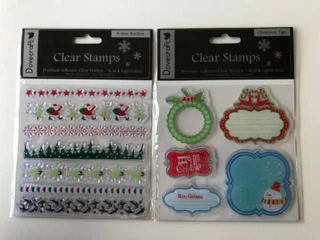 Clear Rubber Stamp Set Merry Christmas Penguin Santa Snowmen Card Making Set DIY
