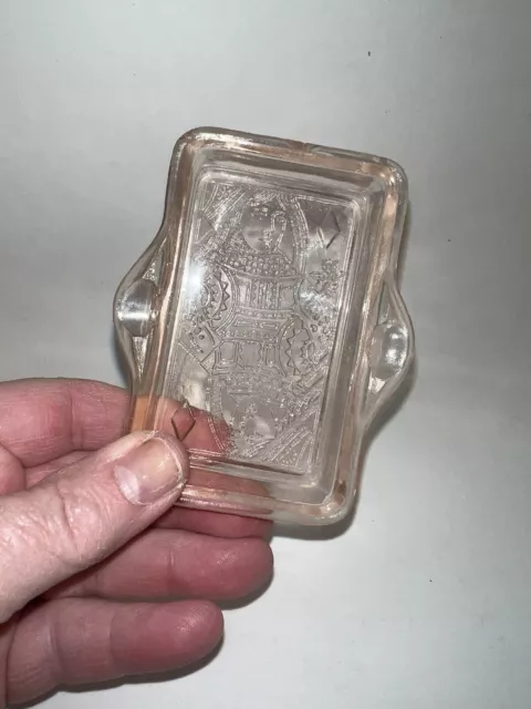 Vintage Pink Depression Glass Ashtray Queen Of diamonds