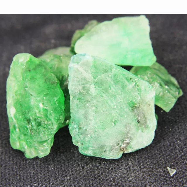 Unheated Colombia Natural Green Emerald Rough Lot Certified Gemstones 123.9 Ct