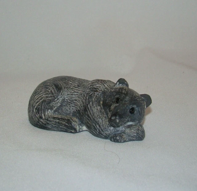 WOLF ORIGINAL BEAR Sculpture Soapstone Carving Canada 6.26 PicClick