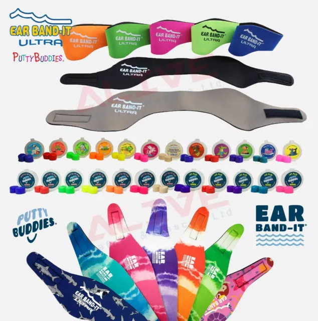 EAR BAND-IT ULTRA Swim Bath Surf Kids Adult Headband Earband Floating Ear Plugs