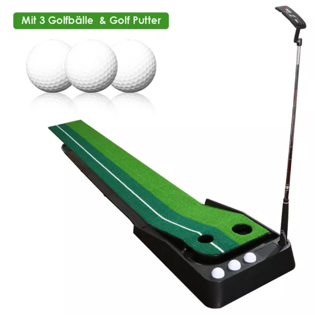 Golf Puttingmatte Minigolffan putting matte tragbare Training 2,5m Kunstrasen