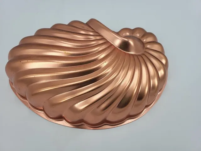 Vintage Sea Shell Copper Jello Mold Cake Pan Kitchen Wall Hanging Decor 6 cups