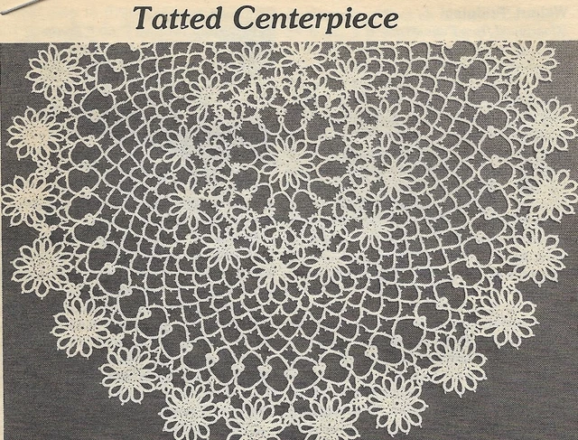 INSTRUCCIONES DE PATRÓN DE TATUAJE vintage, pieza central Doily