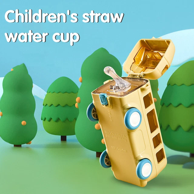 Borraccia Creativa A Forma Di Fotocamera Per Bambini 400ml | Tazza Con Cannuccia E Tracolla Regolabile, Per Bambine, Blu/rosa - 3
