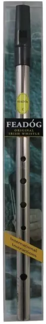 Nickel Feadog Key of C Note Irish Tin Penny Whistle PACK