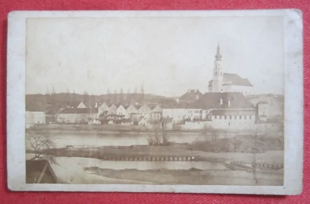 Orig. CDV-Foto Albumin Straubing Panorama Donau Bayern Stippert um 1865