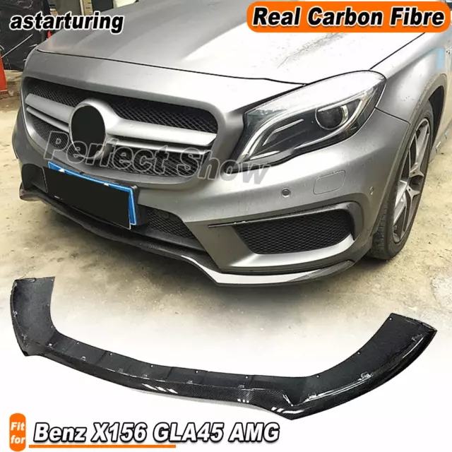 For Mercedes Benz X156 GLA45 AMG 2015-2016 REAL Carbon Front Bumper Lip Spoiler