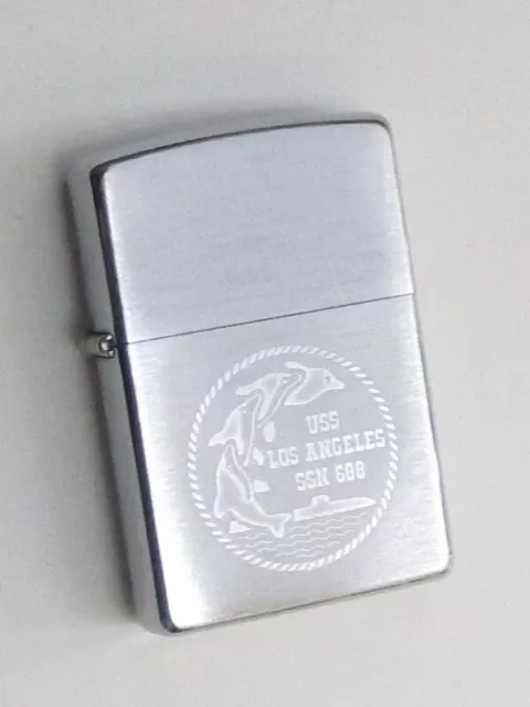 Zippo lighter US Navy Submarine Los Angeles SCB303 Brushed 2003 Unused from JP