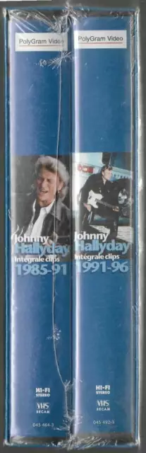 coffret neuf scellé sous blister 2 k7 VIDEO VHS JOHNNY HALLYDAY clips 1985/91/96