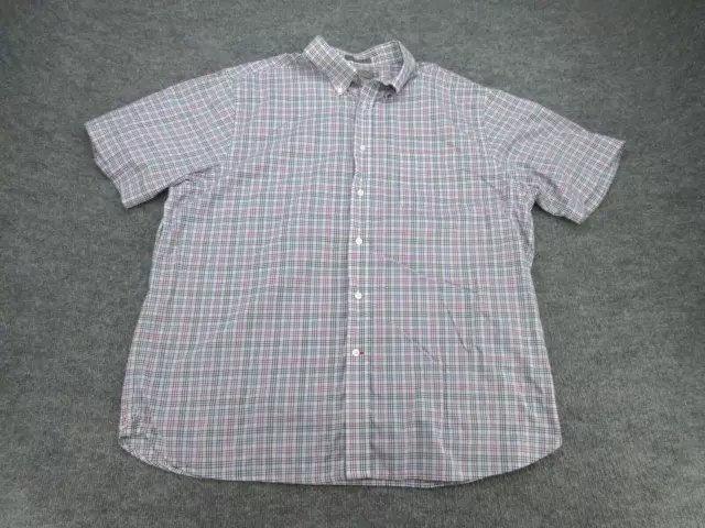 Daniel Cremieux Shirt Mens XL Multicolor Plaid Signature Short Sleeve Button Up