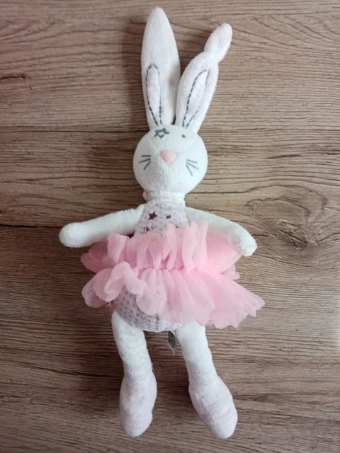Peluche doudou lapin blanc rose tutu étoile tape à l'oeil TAO full of love