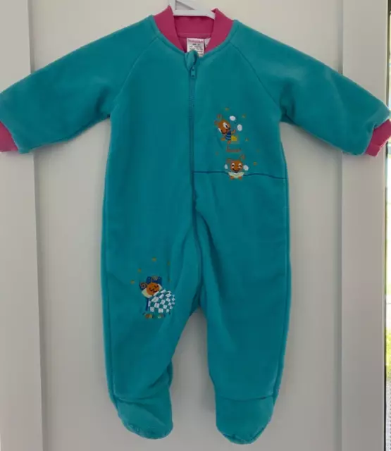 Bright Bots Baby Girl's Fleecy Sleepsuit/Winter Romper Aqua/Pink - Size 00