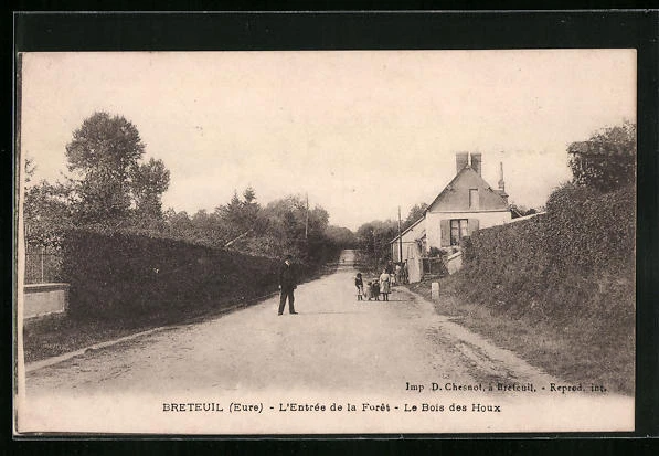 CPA Breteuil, l´Entrée de la Foret, le Bois des Houx
