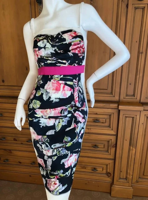 Dolce and Gabbana D&G silk Floral Cocktail Wedding bustier Dress IT46UK12US8EU40 Dolce and Gabbana D&G silk Floral Cocktail Wedding bustier Dress IT46UK12US8EU40