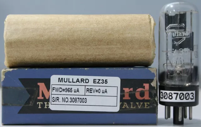 EZ35 6X5 5852 Mullard Black Base made in Gt.Britain Amplitrex tested #3087003