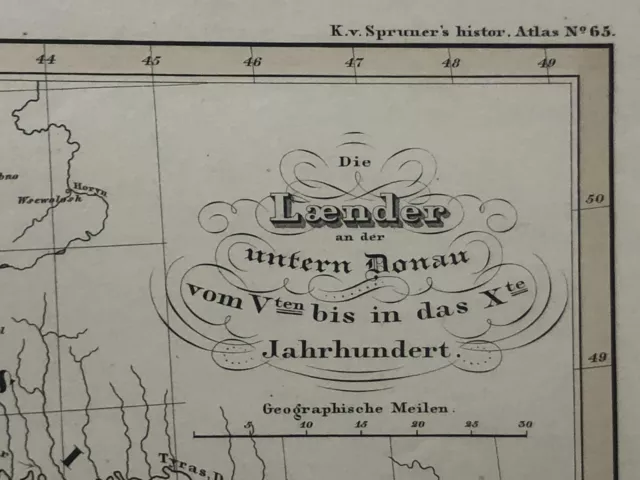 Kupferstich Ungarn  Land Karte Alt Spruner 1835 Bosnien Bosnia Balkan Kroatien