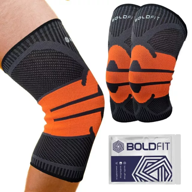 Boldfit Knee Support Cap Brace Sleeves, For Workout, Medium Size Set Of 1 Pair