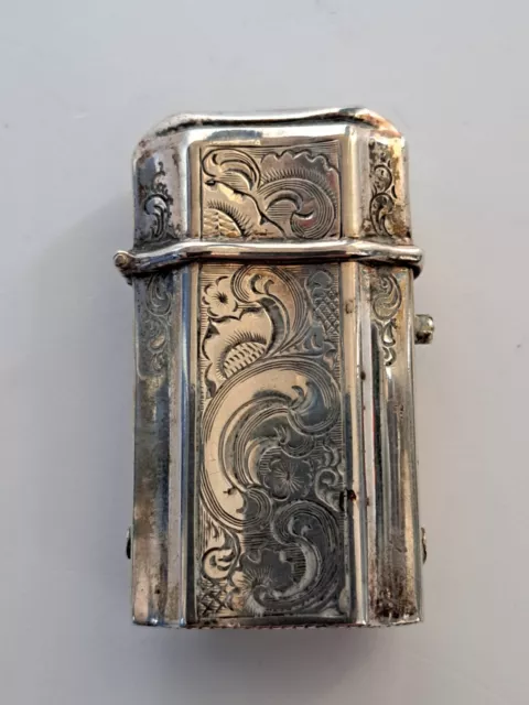 22-7-4 Streichholzetui Vesta Box Silber 833 Niederlande um 1900