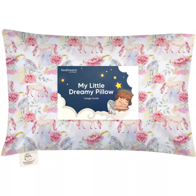 Toddler Pillow with Pillowcase - 13x18 My Little Dreamy Pillow, Organic Cotto...