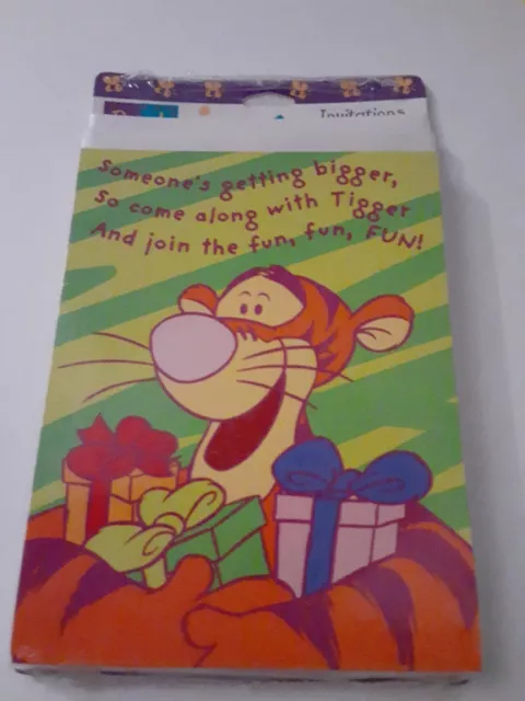 Vintage Disney Tigger Winnie The Pooh Hallmark Birthday Party Invitations NOS