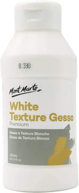 Mont Marte Gesso Primer - White Texture Gesso 250Ml Size Name:250 Ml (Pack Of 1)