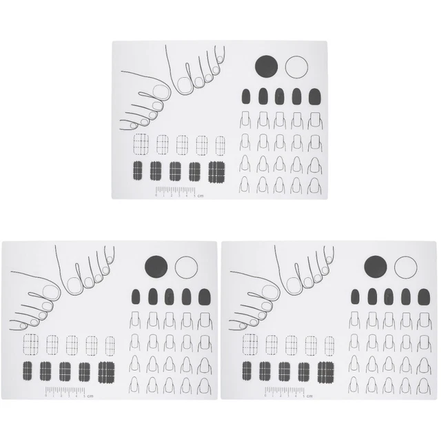 Juego de 3 almohadillas de silicona para manicura esmalte de uñas alfombra herramienta de belleza práctica
