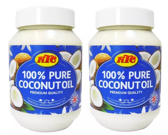 KTC - Huile de noix de coco 100 % pure - multi-usage - 2 pots de 500 ml