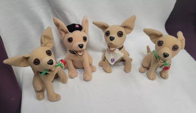 Lot Of 4 1990s Taco Bell Plush Dogs Chihuahua