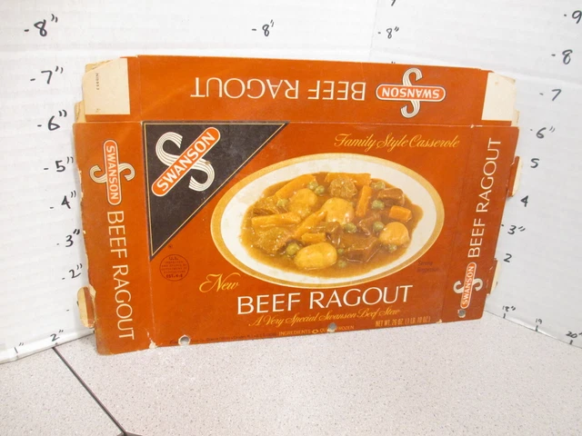 SWANSON 1960s BEEF RAGOUT stew soup TV dinner frozen food box