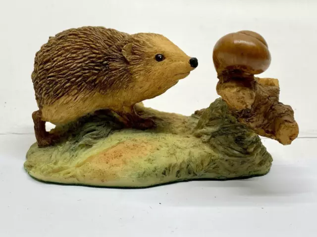 Vintage Aynsley 1982 Hedgehog Snail Master Craft Hand Painted Ceramic Figurine