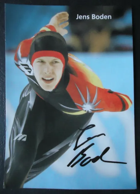 4989 Jens Boden Eisschnelllauf Autogrammkarte original signiert