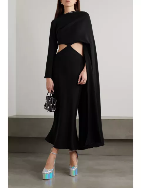 Valentino Cape-effect cutout silk midi dress - BNWT - RRP$8,500 USD + Tax 2