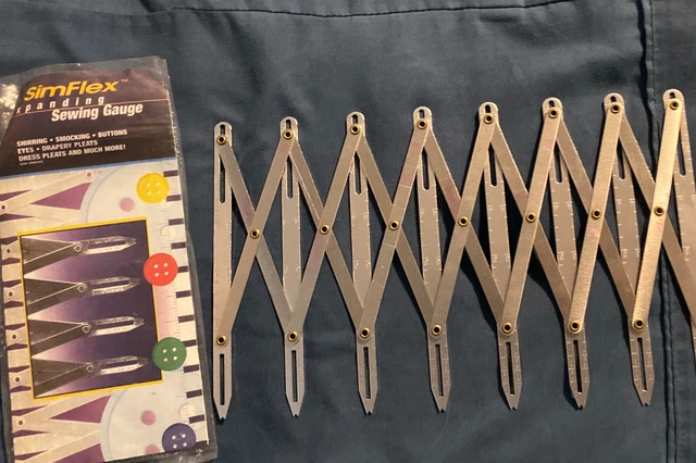 Medidor de costura de aluminio Simflex para botones, pliegues, acolchados, artesanías y más reducciones