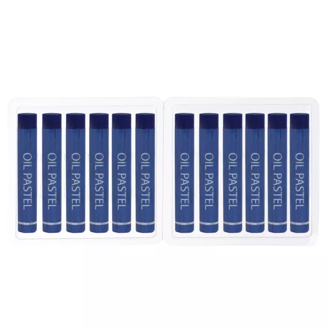 Dark Blue Oil Pastels, 12Pcs Soft Oil Crayons Creamy Pastels Stick Art