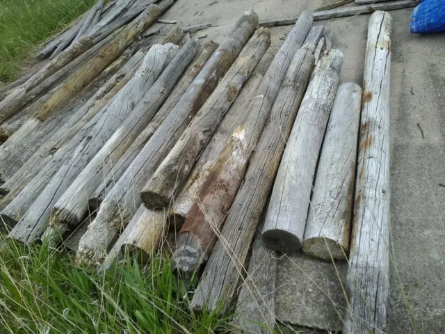 Old Weathered Corral Posts 5-6"diameter 5-6 Ft Long Bundle Of 20