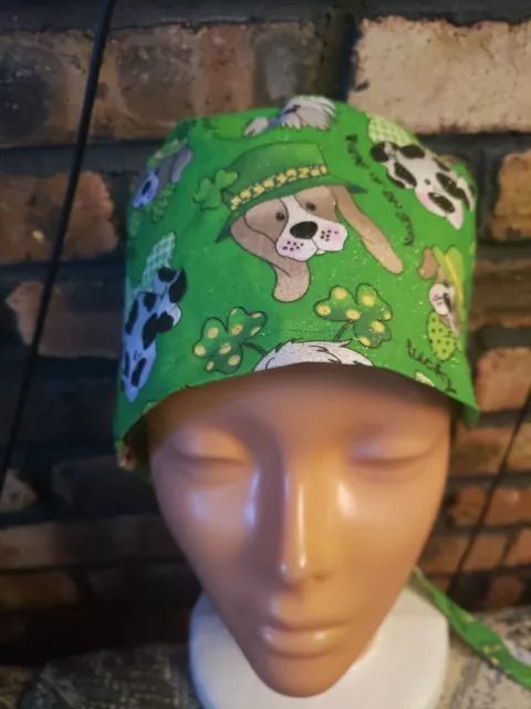 St. Patrick's Puppies       Handmade Surgical Scrub Caps 2