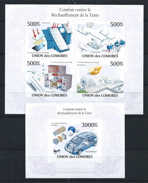 Comores Comoros 2010 Block Mini Sheet Set Energy Extraction Energy Imperf