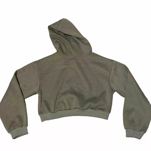 NEW Cider Cropped Top Hoodie Star Size XL Olive Green (brown-ish) 2