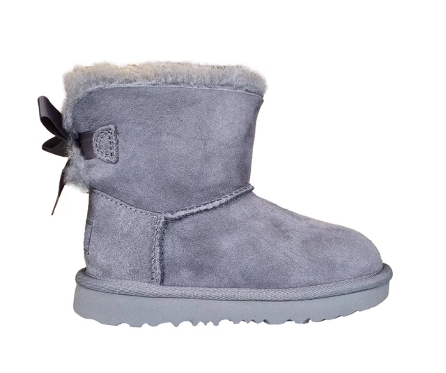 UGG junior stivaletti mini BAILEY BOW II stivali da bambina con fiocco grigio