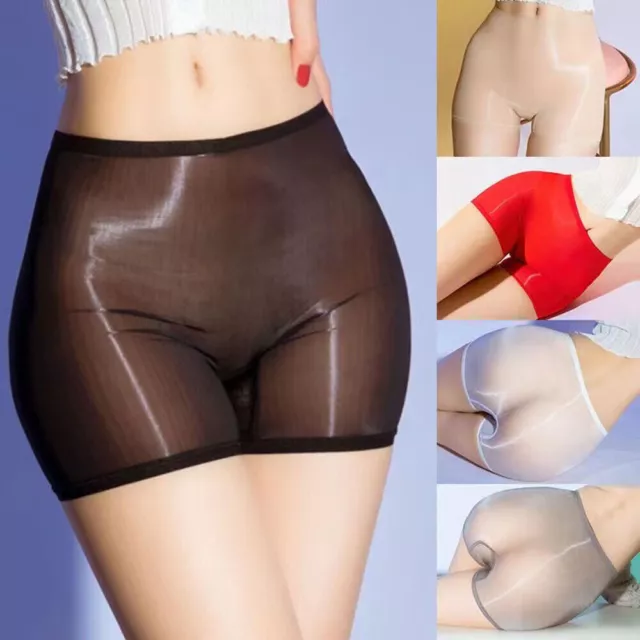 Womens Glossy Sheer Knicker Panties Shorts Underwear Briefs Seamless Lingeries