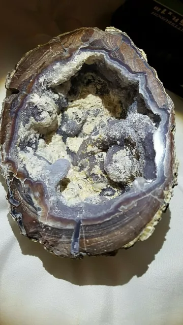 Big Cut & Polished Dugway Geode with Quartz Crystals & Chalcedony From Utah