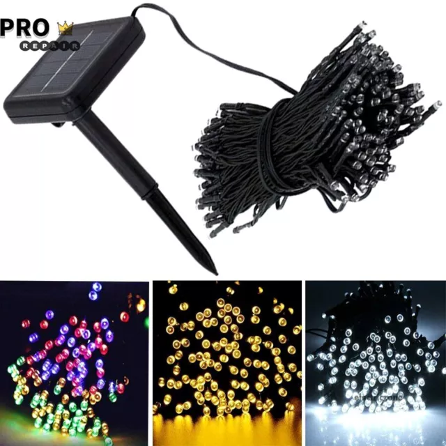 100 / 200 LED Solar String Lights Outdoor Garden Party Xmas Fairy Wedding Lamp