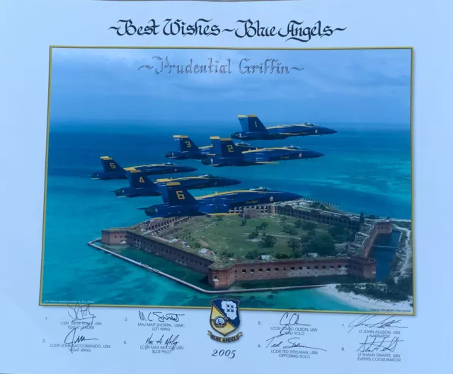Authentic Blue Angels 2005  Team Signed Poster By Crew Members