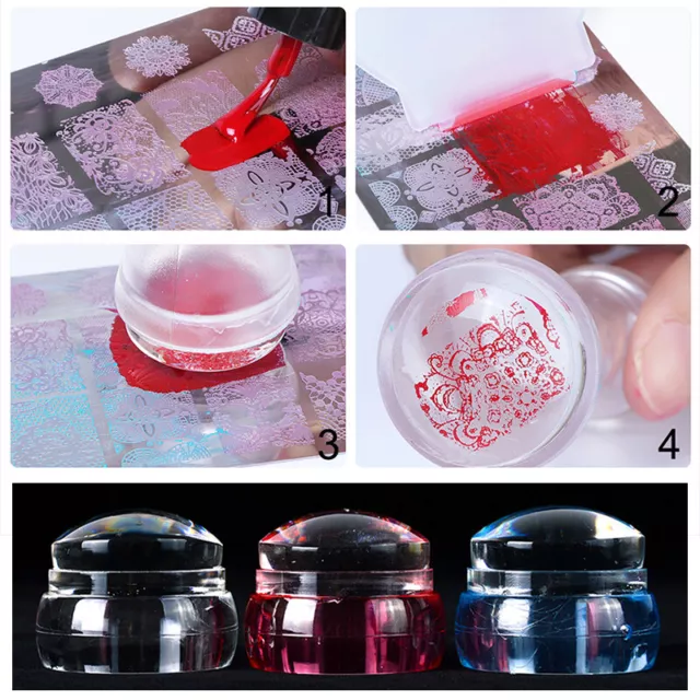 1 Ensemble De Plaques D'estampage En Silicone Pour Nail Art Gelée R