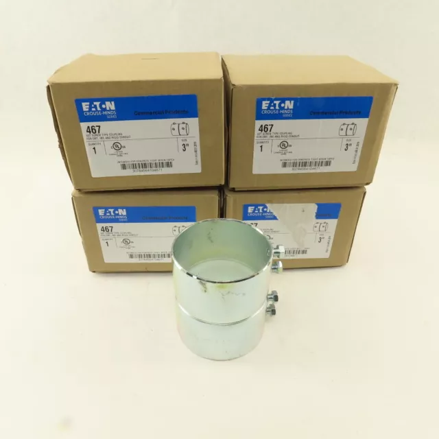 Eaton 467 3" Metallic EMT IMC Rigid Conduit Coupling Set Screw Type Lot Of 5