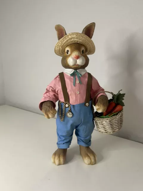 Vintage Gardening Bunny Rabbit 12" Figurine Midwest Importers of Cannon Falls